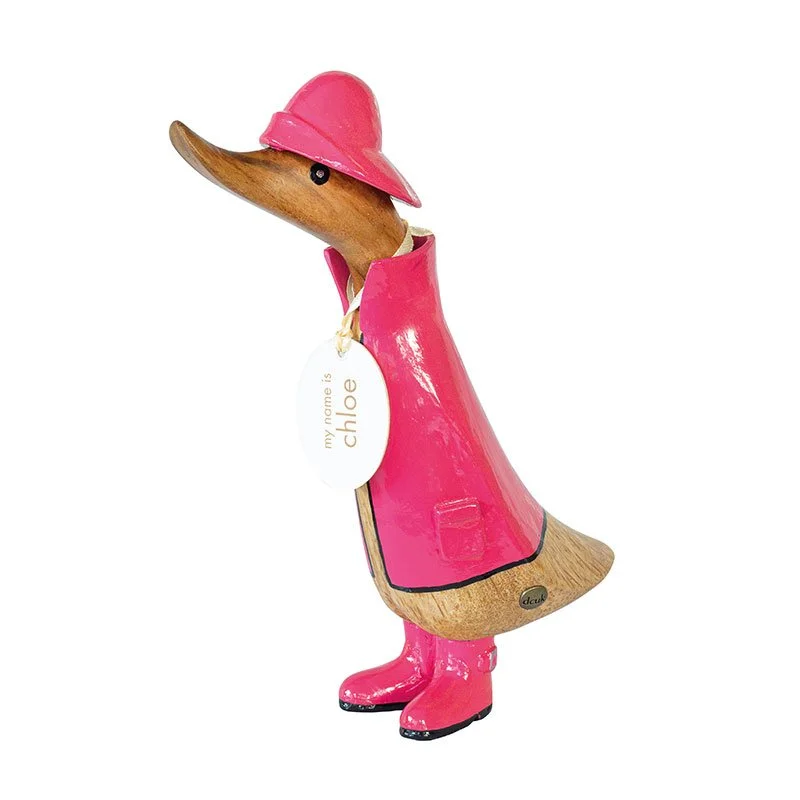Pink raincoat duck