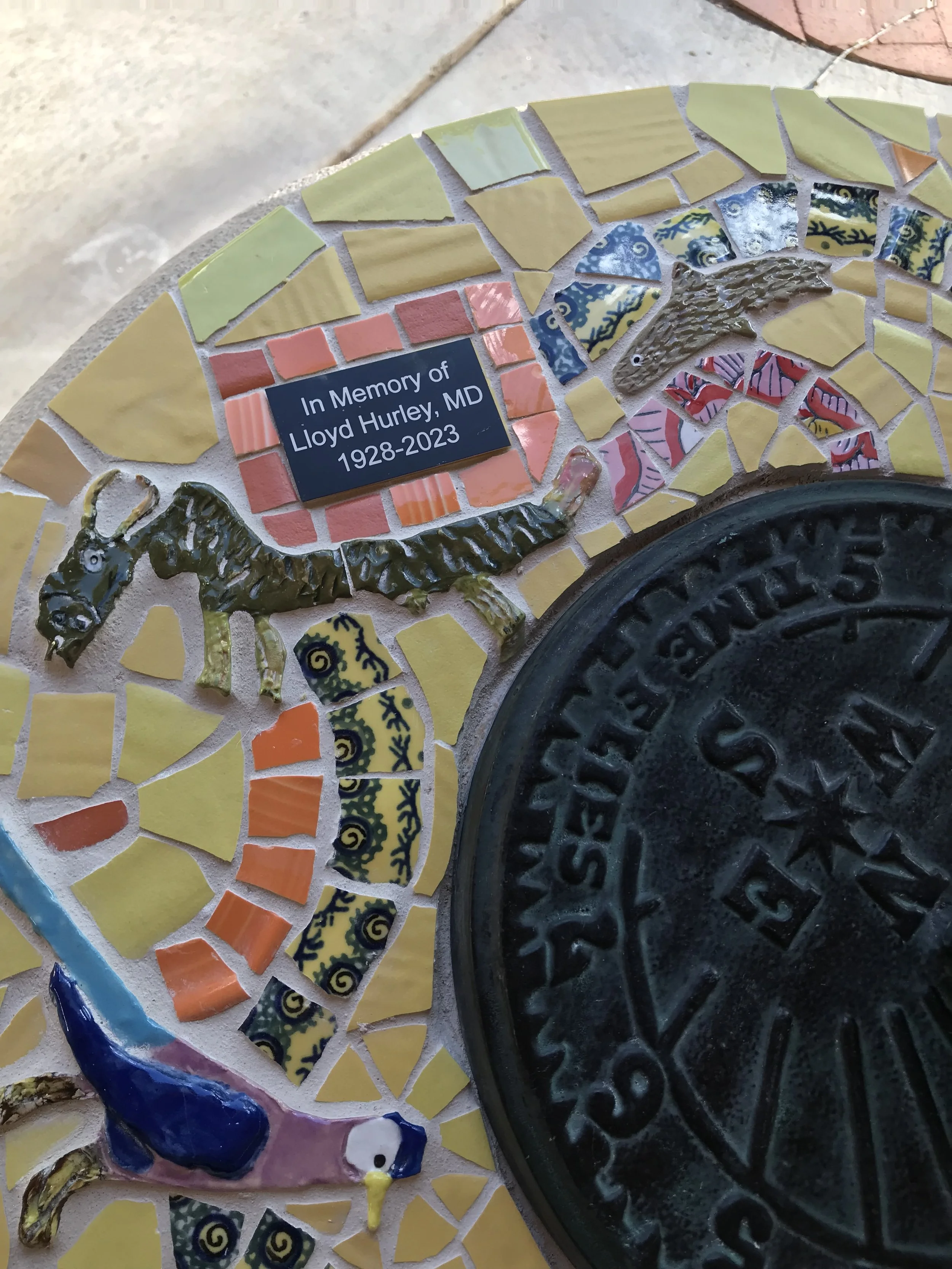 Children’s art mosaicked into sundial at Corrales public library
