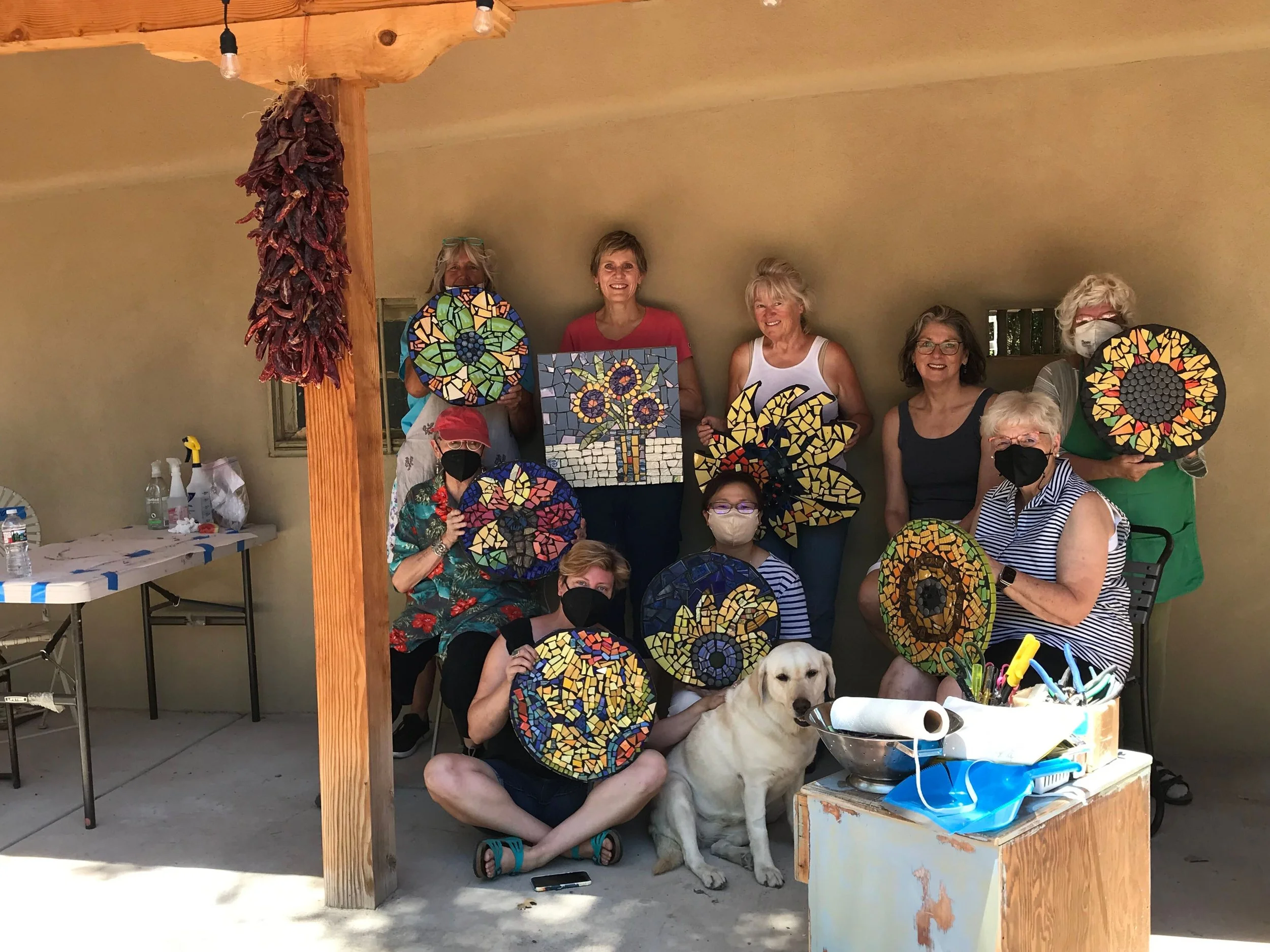 Group sunflower mosaic class