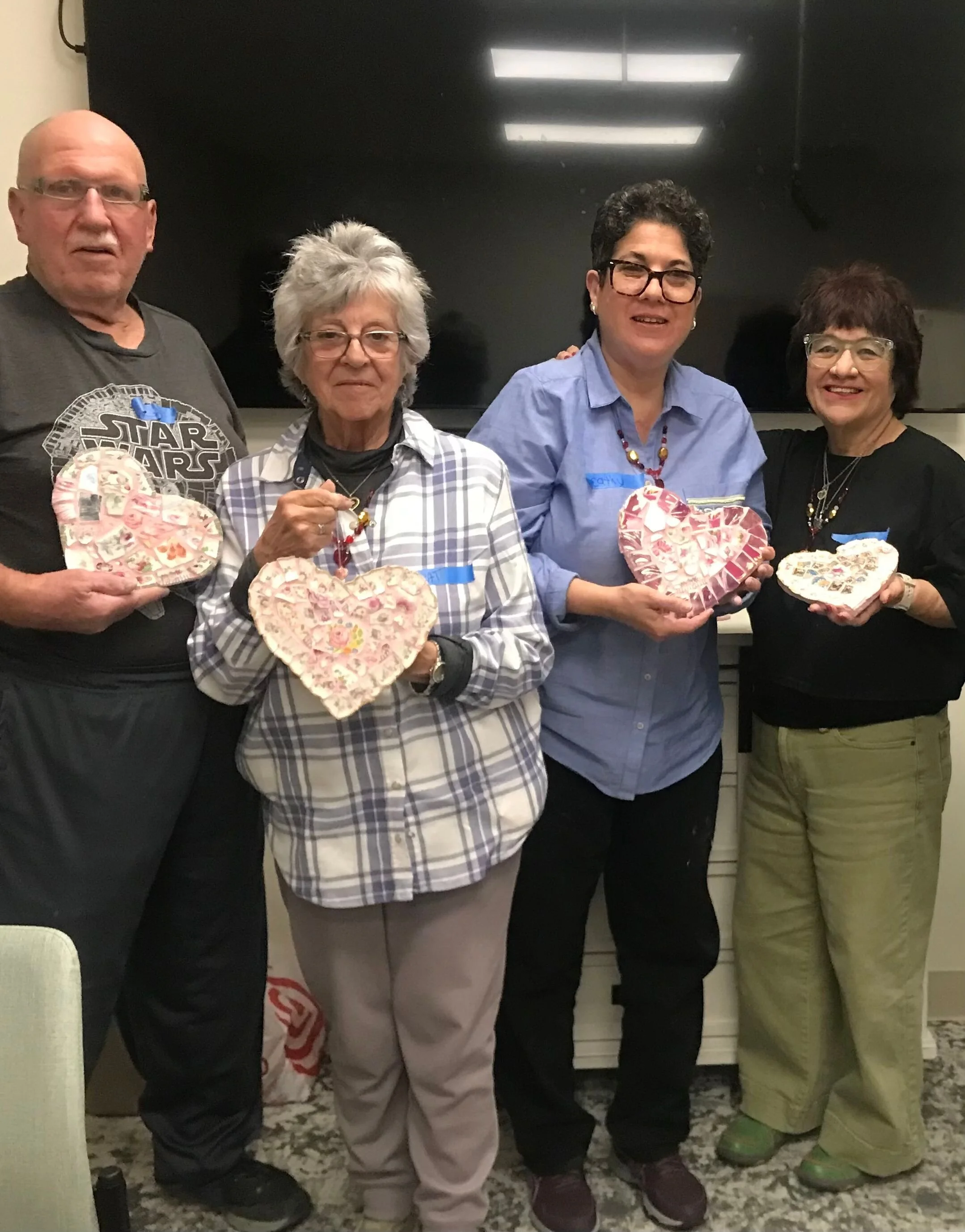 Group heart mosaic class