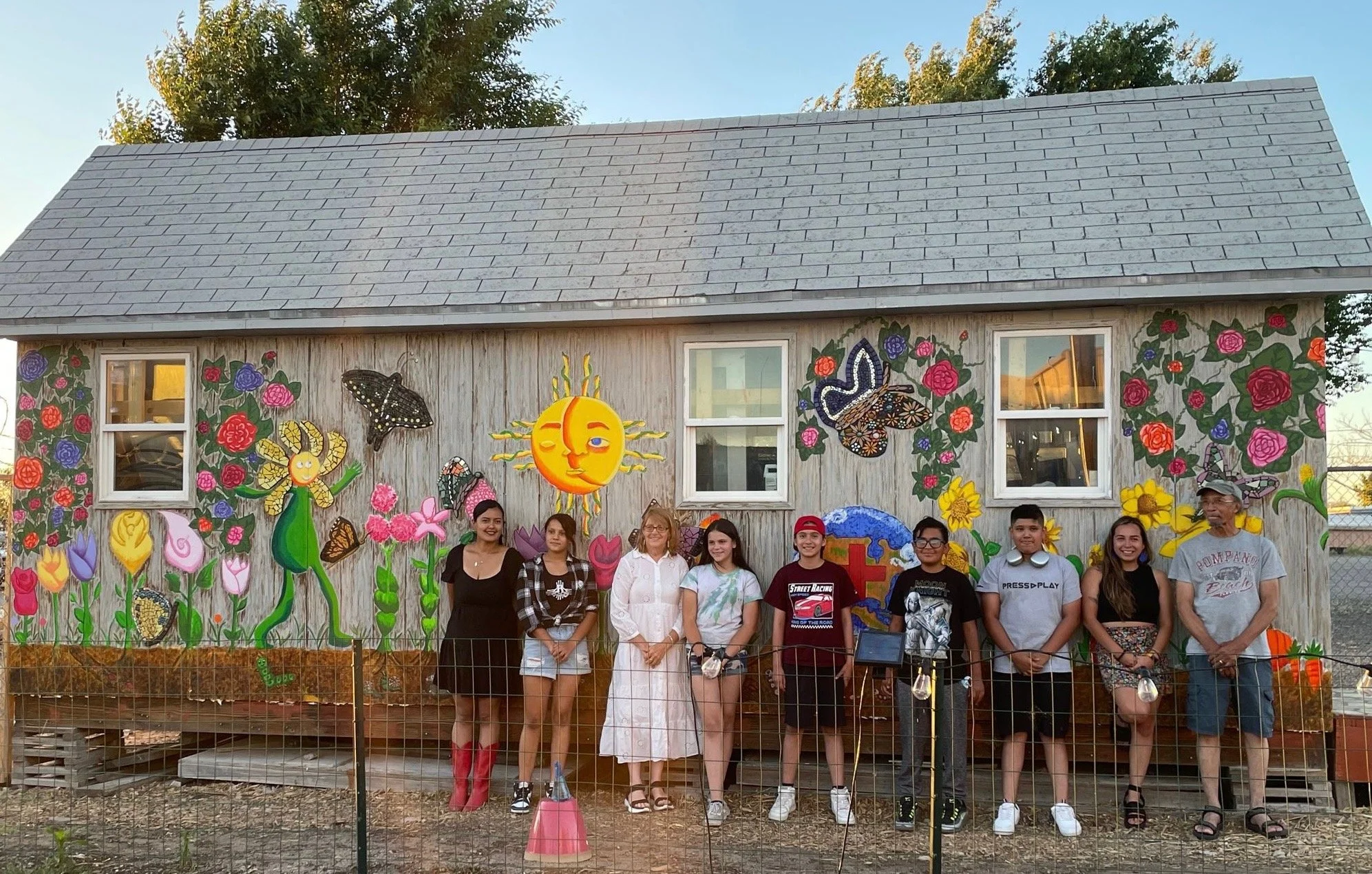 South Valley Academy collaboration with
Muralist Joe Stephenson and designed by middle schoolers. Albuquerque, NM