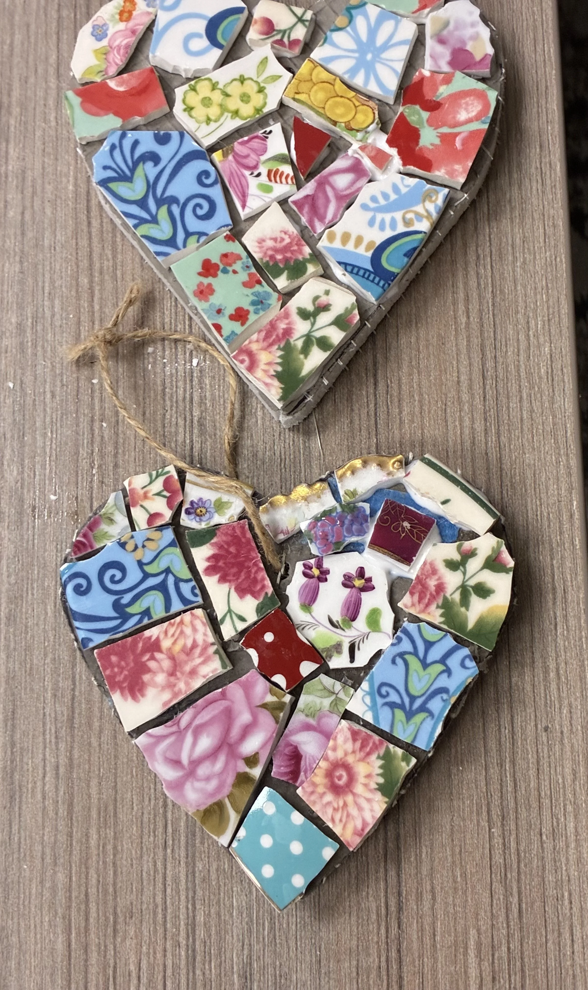 Finished work from heart mosaic