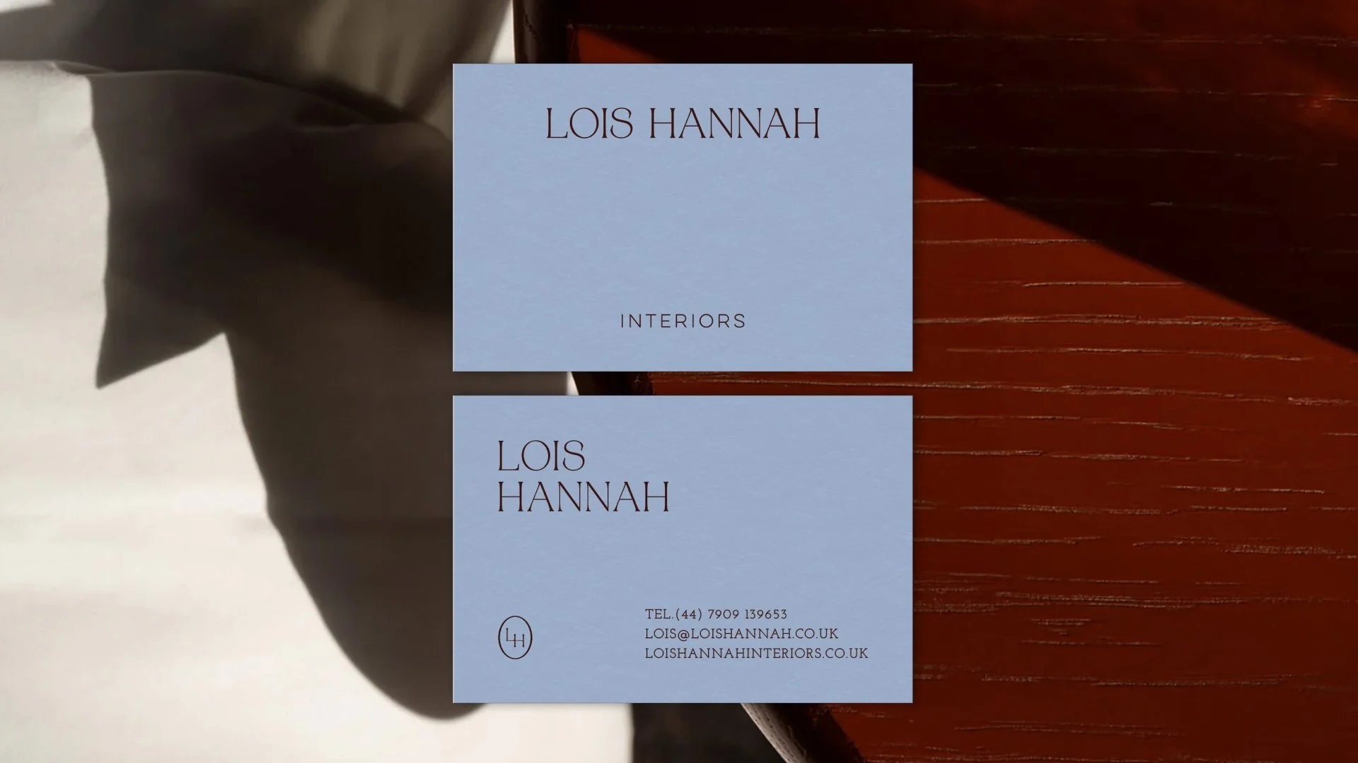 Interior design branding and visual identity application for Lois Hannah Interiors