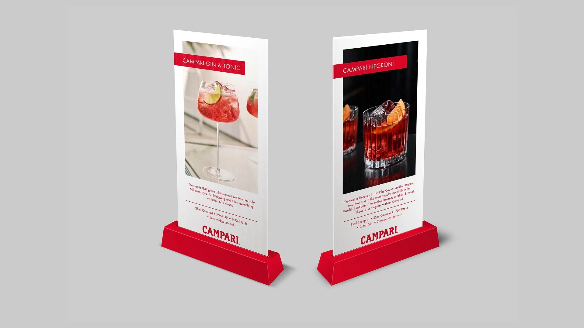 Table display and point of sale design for premium drinks brand in hospitality environment