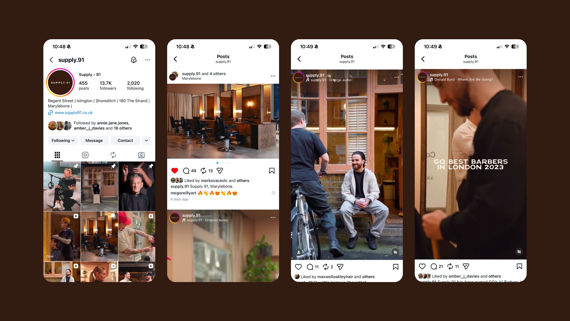 Social media brand application for Supply 91 grooming brand