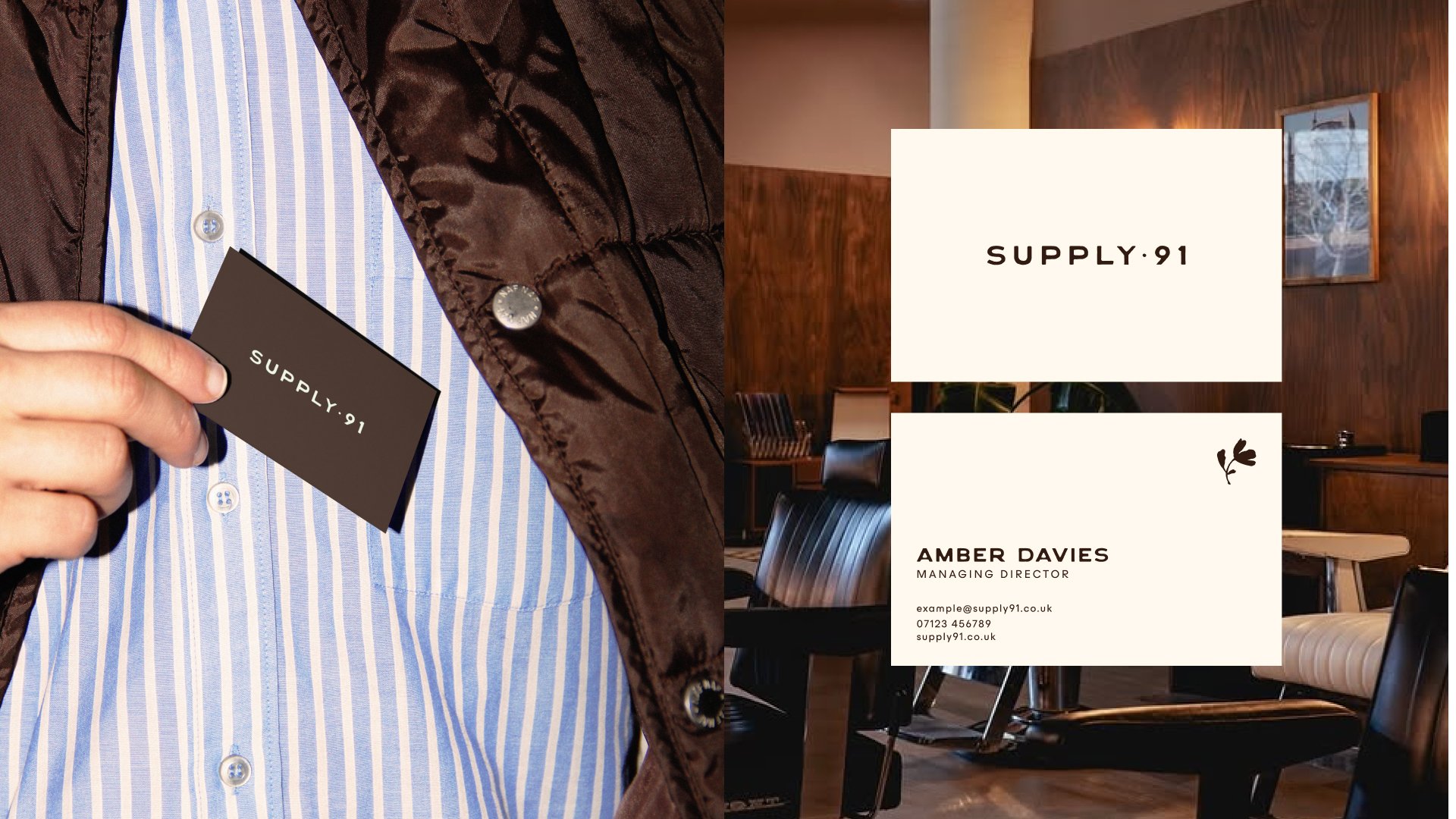 Business card and brand collateral for Supply 91