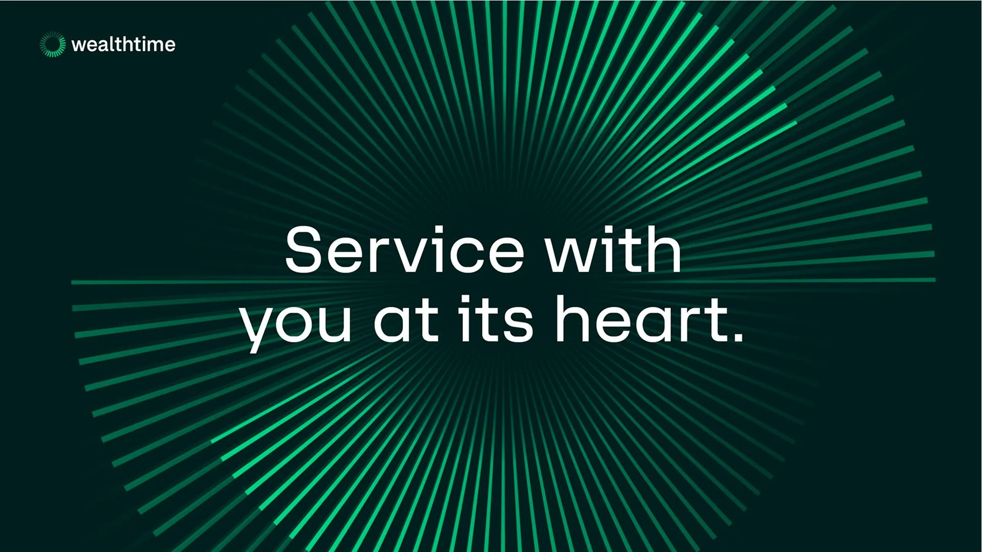 Private wealth platform brand identity logo design with radial mark and green colour palette