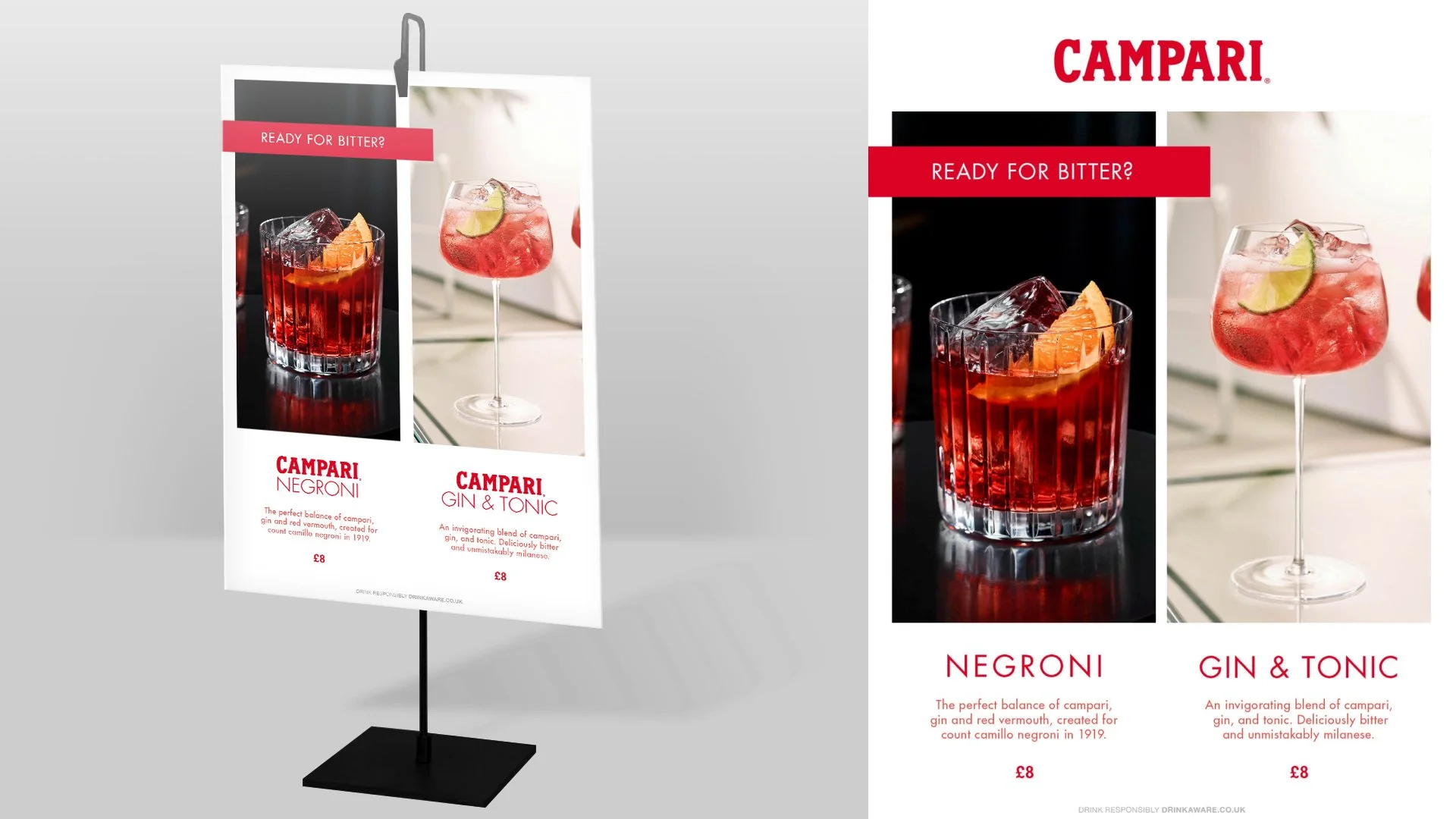 Poster design for premium drinks campaign promoting cocktails in bar and hospitality settings