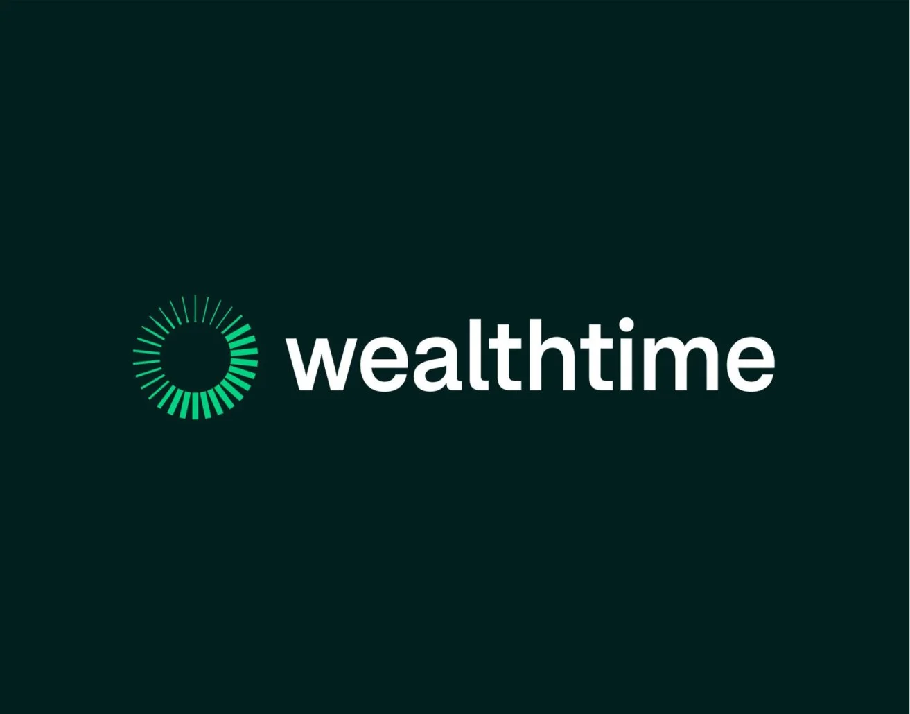 Wealth management platform design including fintech branding, digital interface and visual identity system