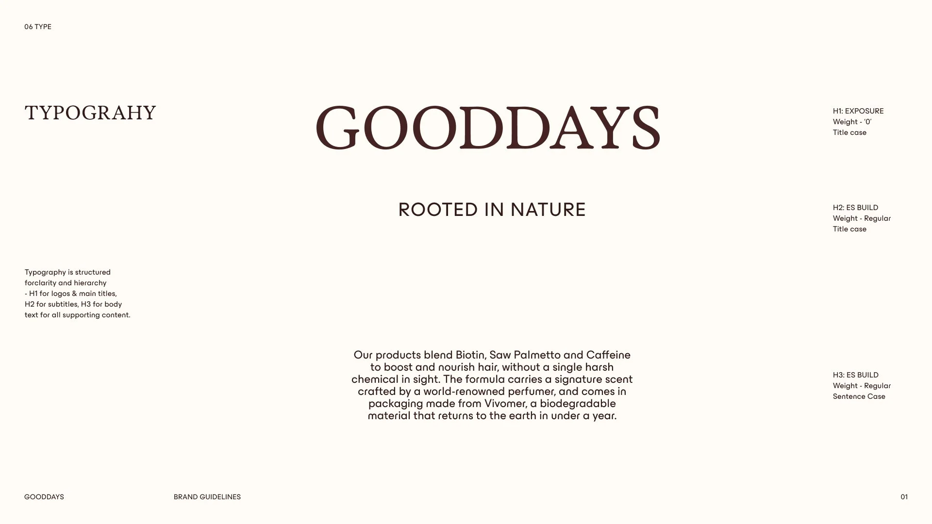 Typography and brand identity design system for Gooddays
