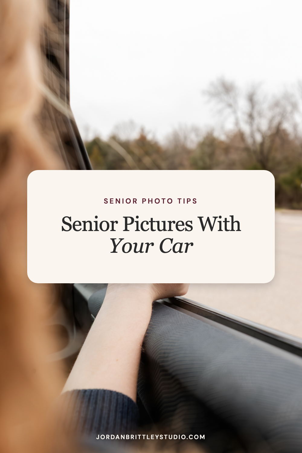 Senior sitting in a car for senior pictures with your car in Bolivar, Missouri