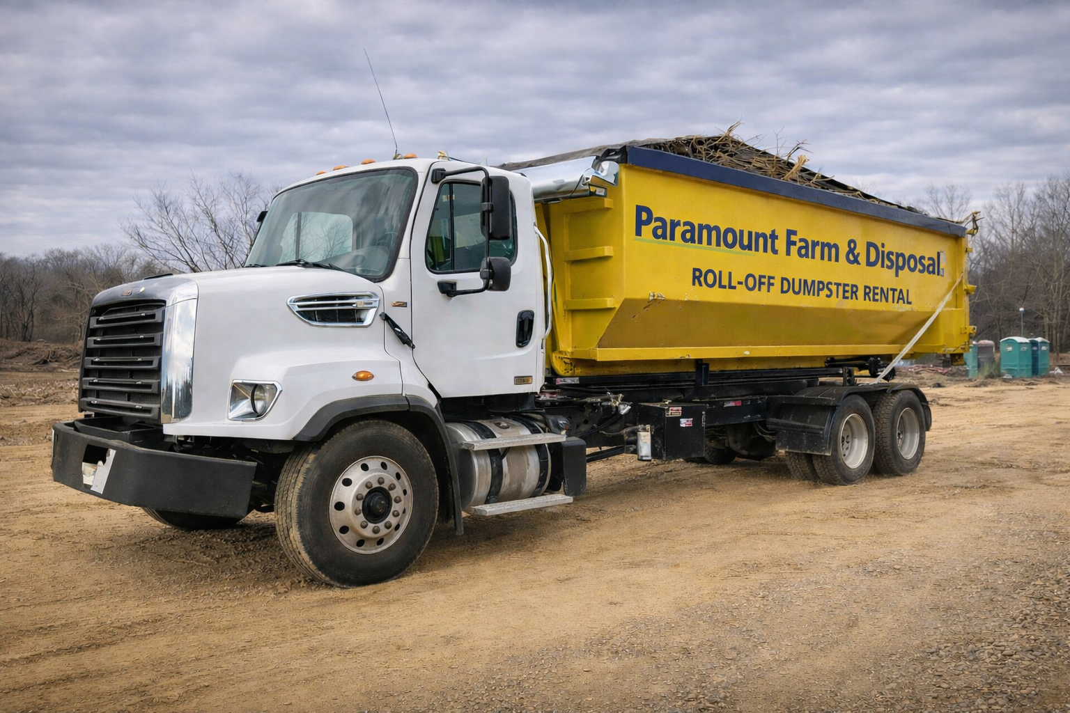 30 YD Dumpster being hauled from clean up site in hernando ms.