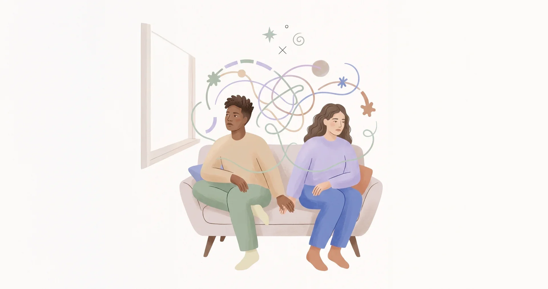 An illustration of fraught communication between two individuals
