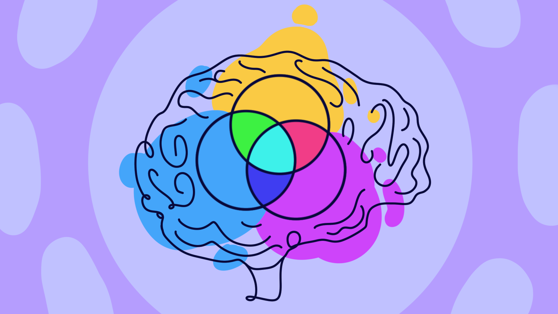An illustrated image of the brain with abstract paint design to show the diversity of the brain