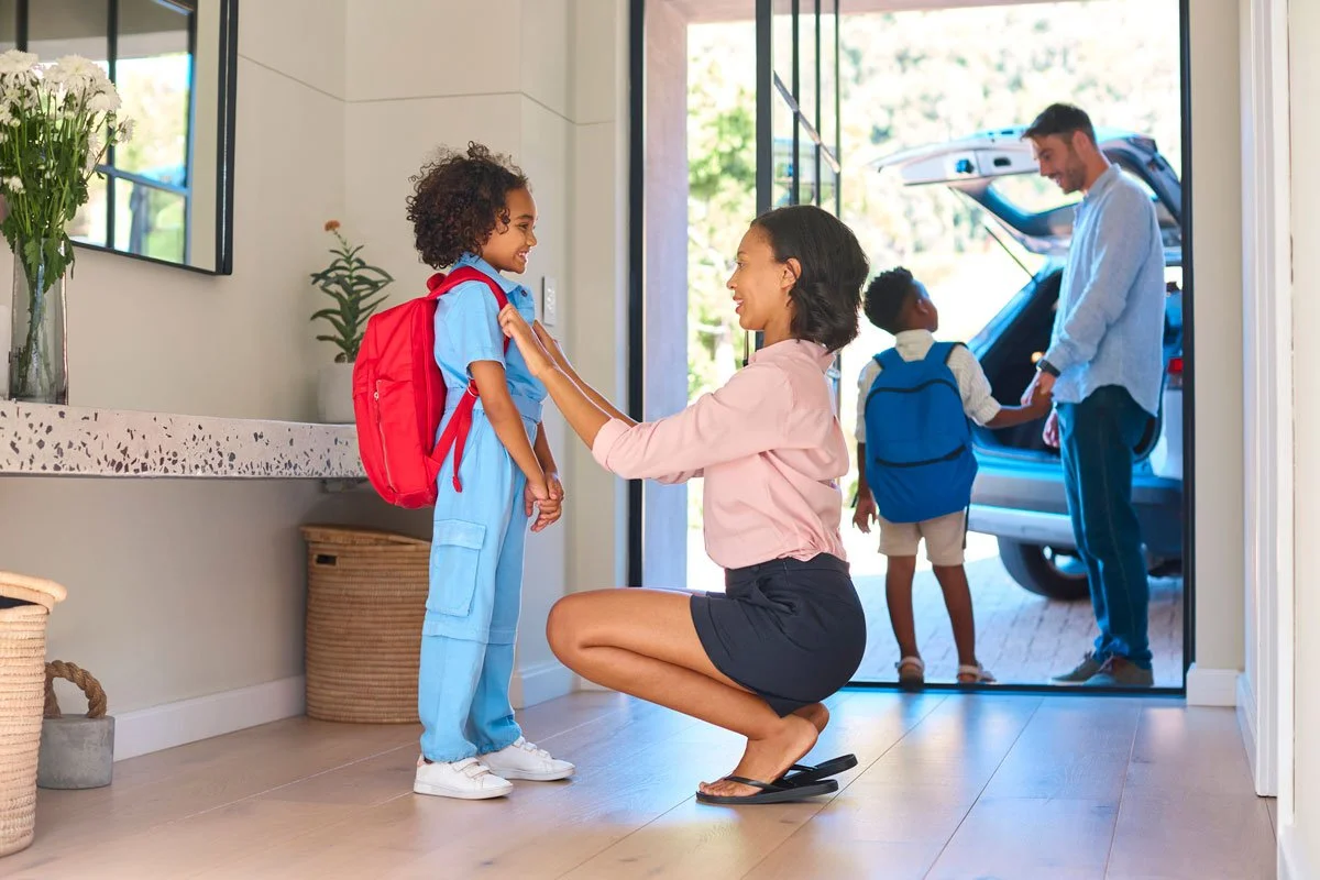 Parents ready their children for school