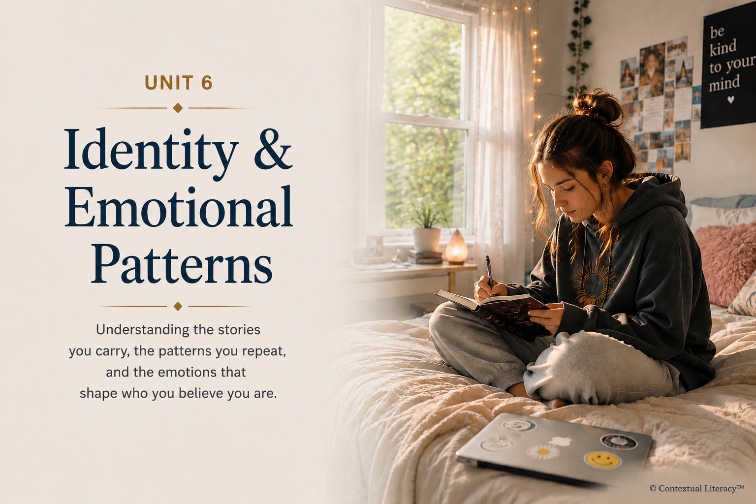Lost in Translation™ Unit Six: Identity & Emotional Language -- identity, self-worth, shame, guilt, rejection, fear, courage, confidence, purpose, calling, through the lens of body signals, lived experience and contextual understanding.