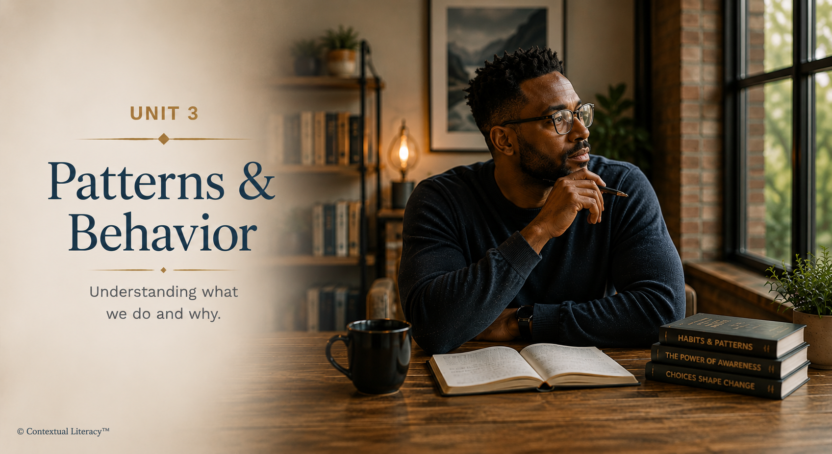 Lost in Translation™ Unit Three: Patterns and Behavior, introducing the words awareness, behavior, beliefs, boundaries, burnout, and integration through the lens of body signals, lived experience and contextual understanding.