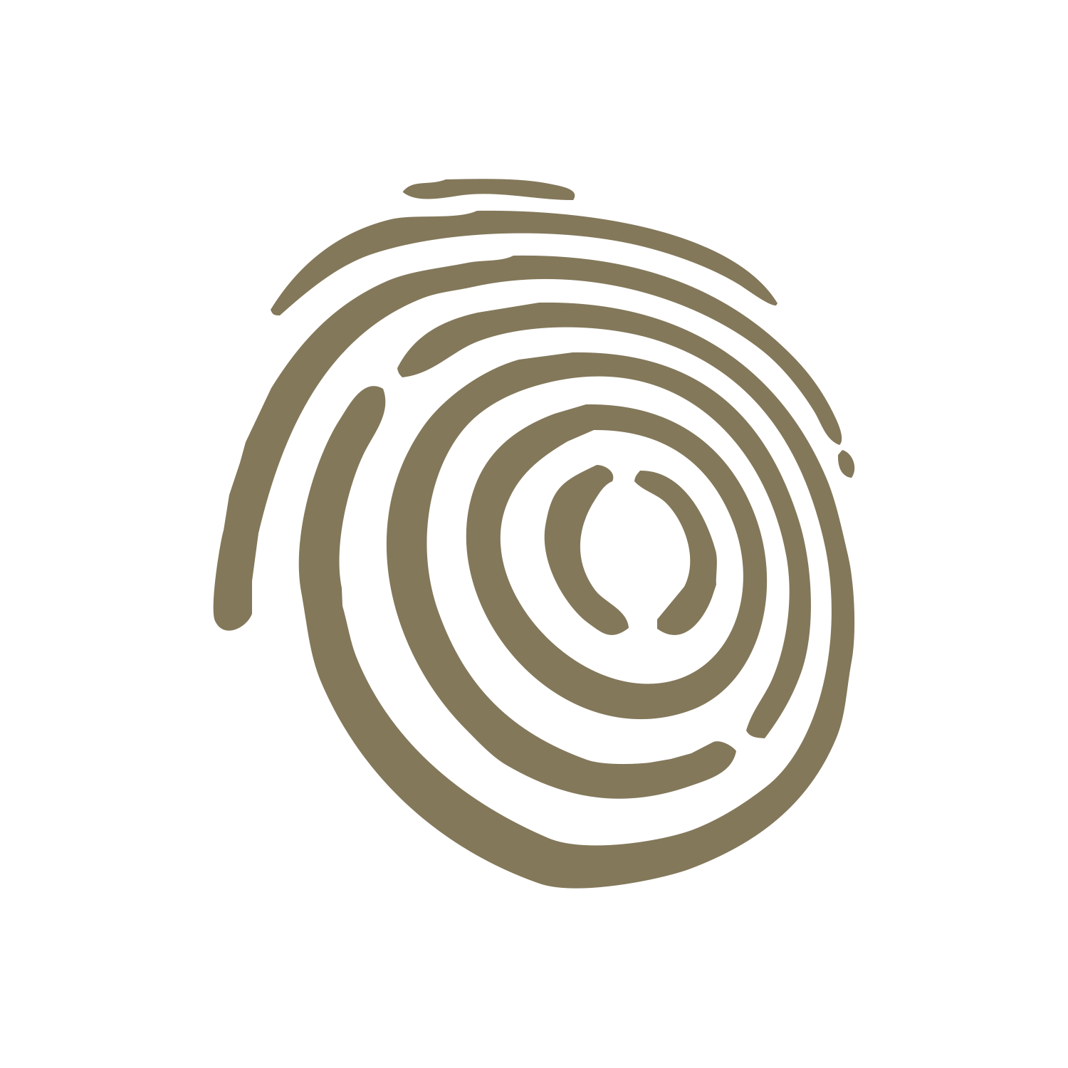 Stylized gold fingerprint on black background.