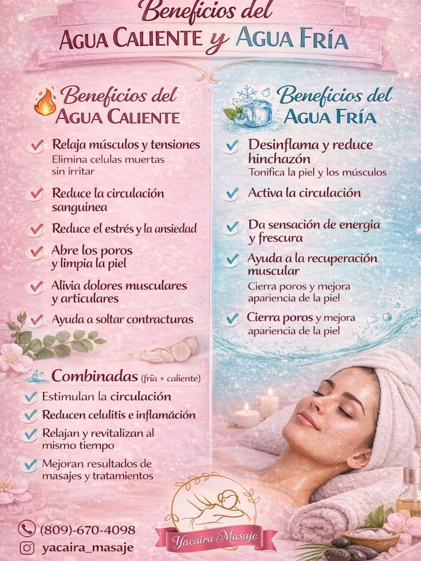 @yacaira_masaje 
(809)-670-4098

#masaje 
#beneficiosdelaguafr&iacute;a
#beneficiodelaguacaliente