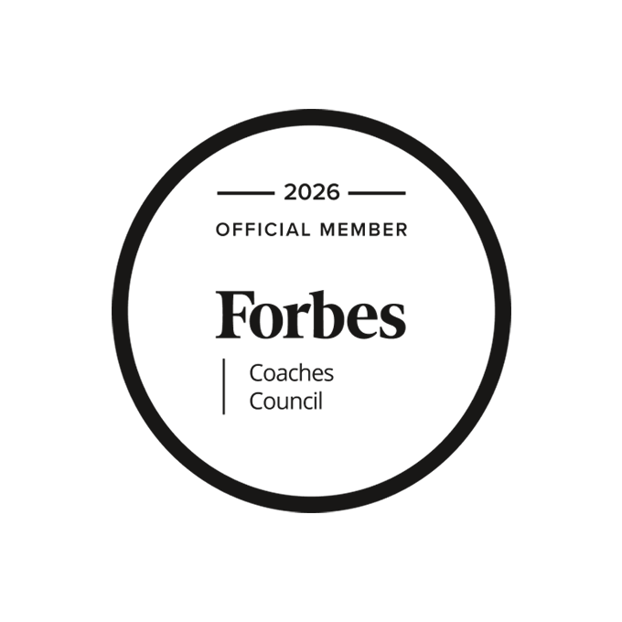 Black and white logo for Forbes Coaches Council, indicating 2026 official membership.