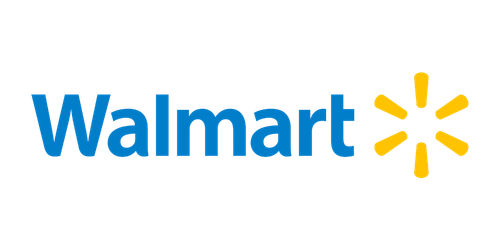 Walmart logo with blue text and yellow spark symbol.