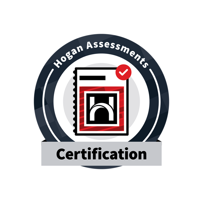 Hogan Assessments Certification badge with a stylized checklist and a red checkmark.