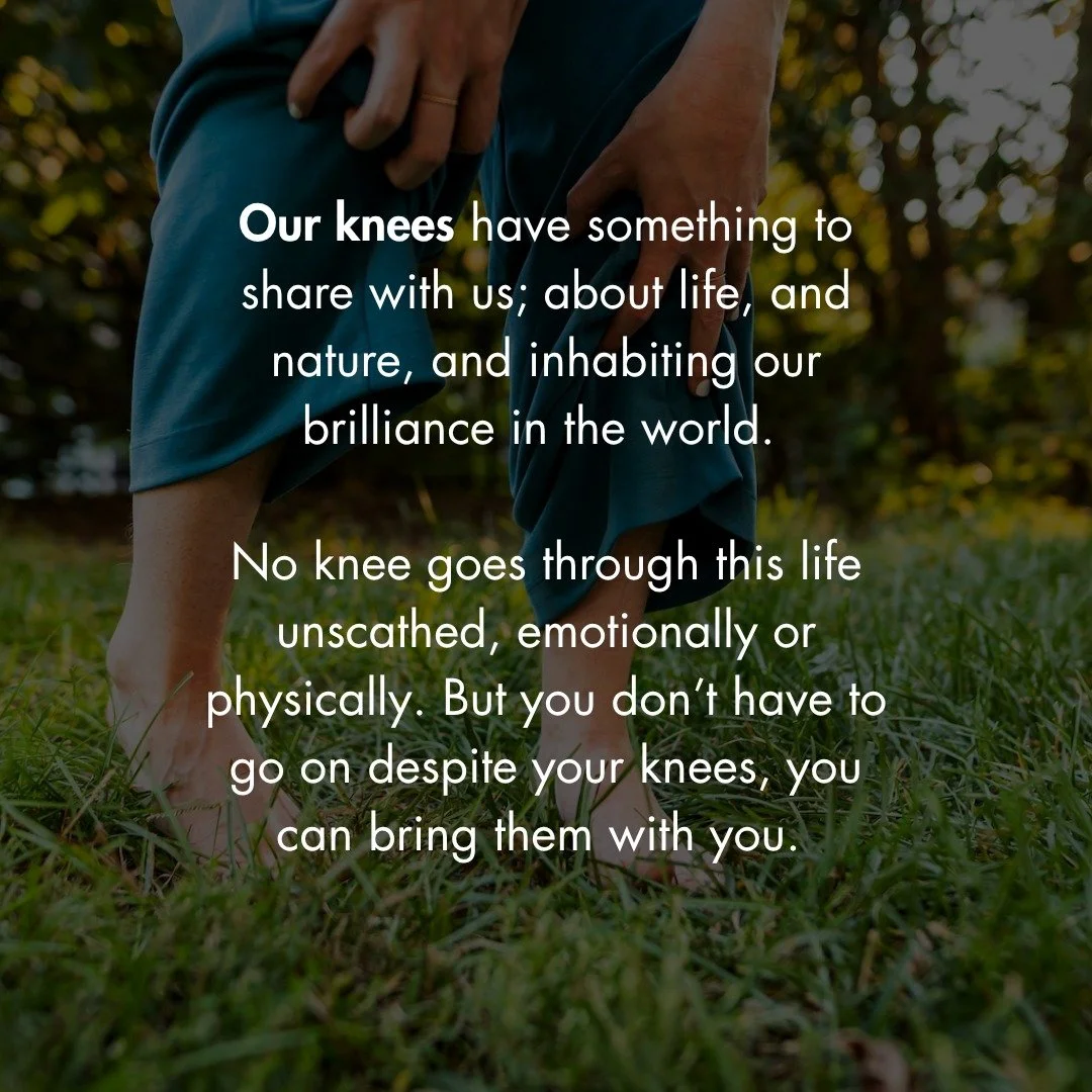 NOW AT A NEW TIME! 

I keep talking about how the knees can teach us about transitioning between states, being responsive, being mobile. 

Well I'm listening to them when it comes to offering this workshop, too ;) 

Between feedback that the original