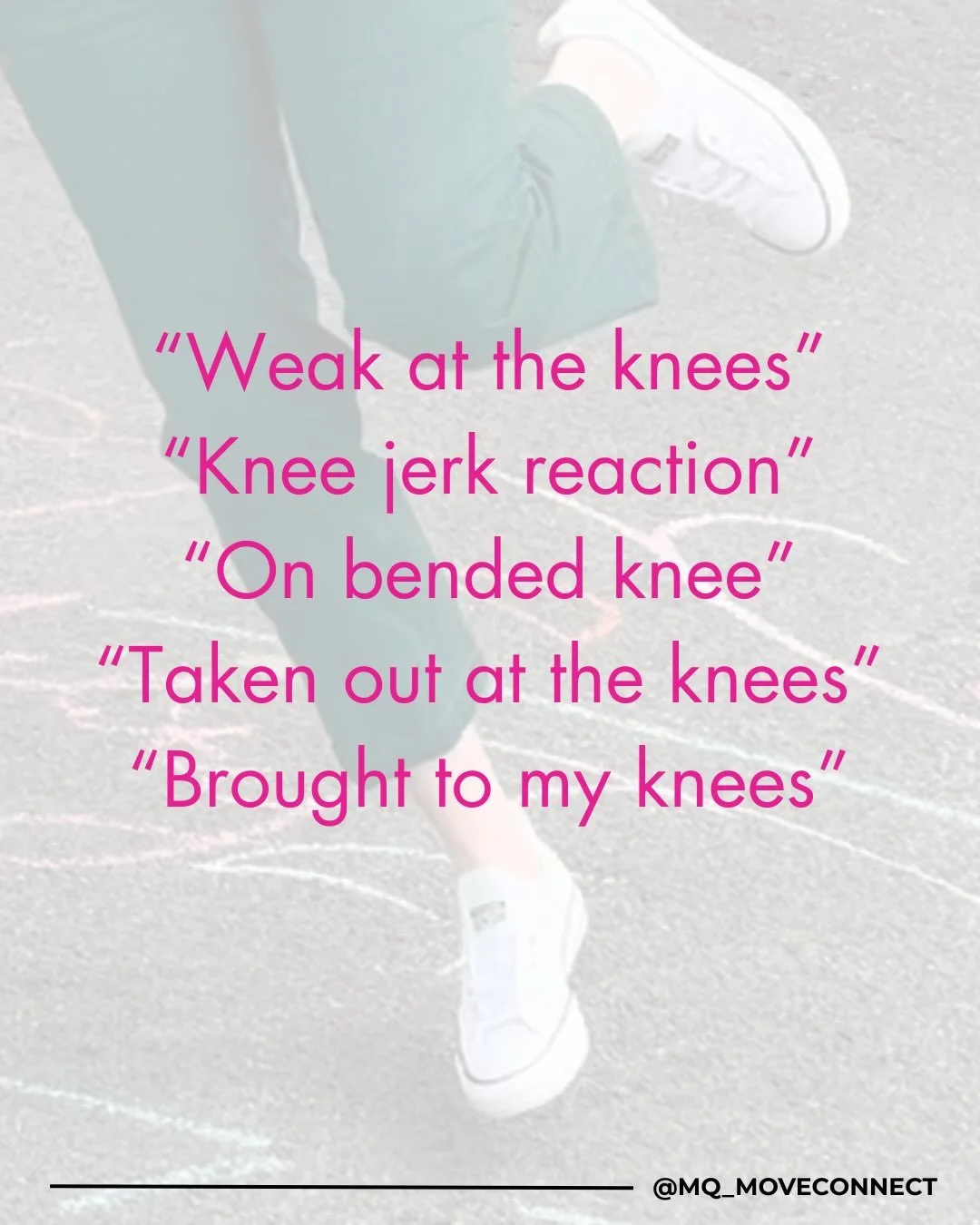 Weak at the Knees, Strong at the Knees - an enchanted anatomy journey to your full range. 

If you&rsquo;ve been hungry for a way to connect with your body, learn about your anatomy in an embodied way, and to feel wonder at what your body is capable 