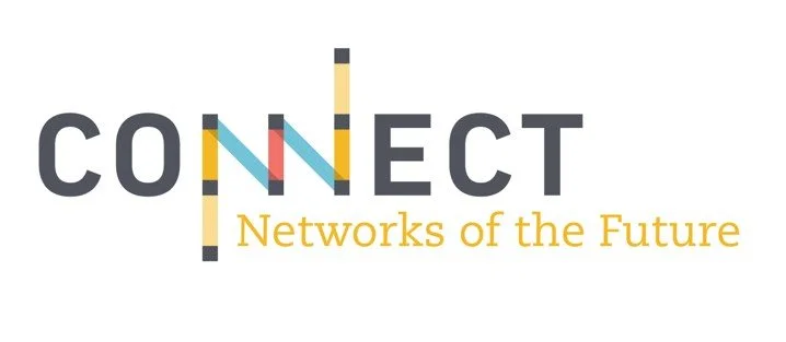 Logo for CONNECT Networks of the Future with stylized letters and circuit-like design elements.