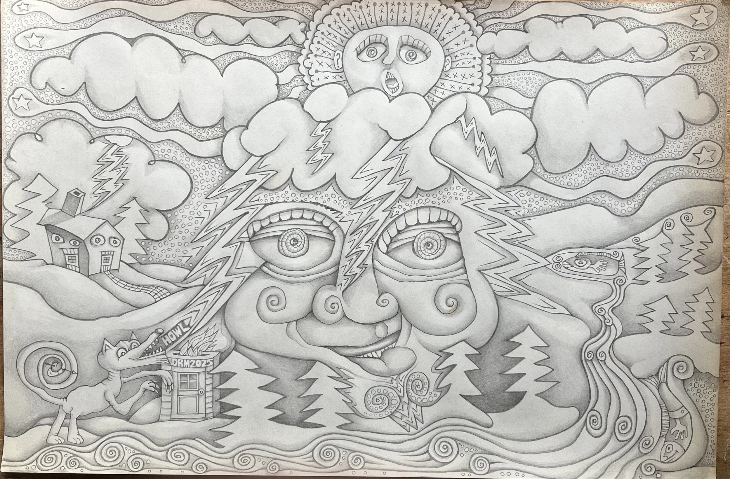 WOLVES ARE HOWLING AT MY DOOR
pencil
2025