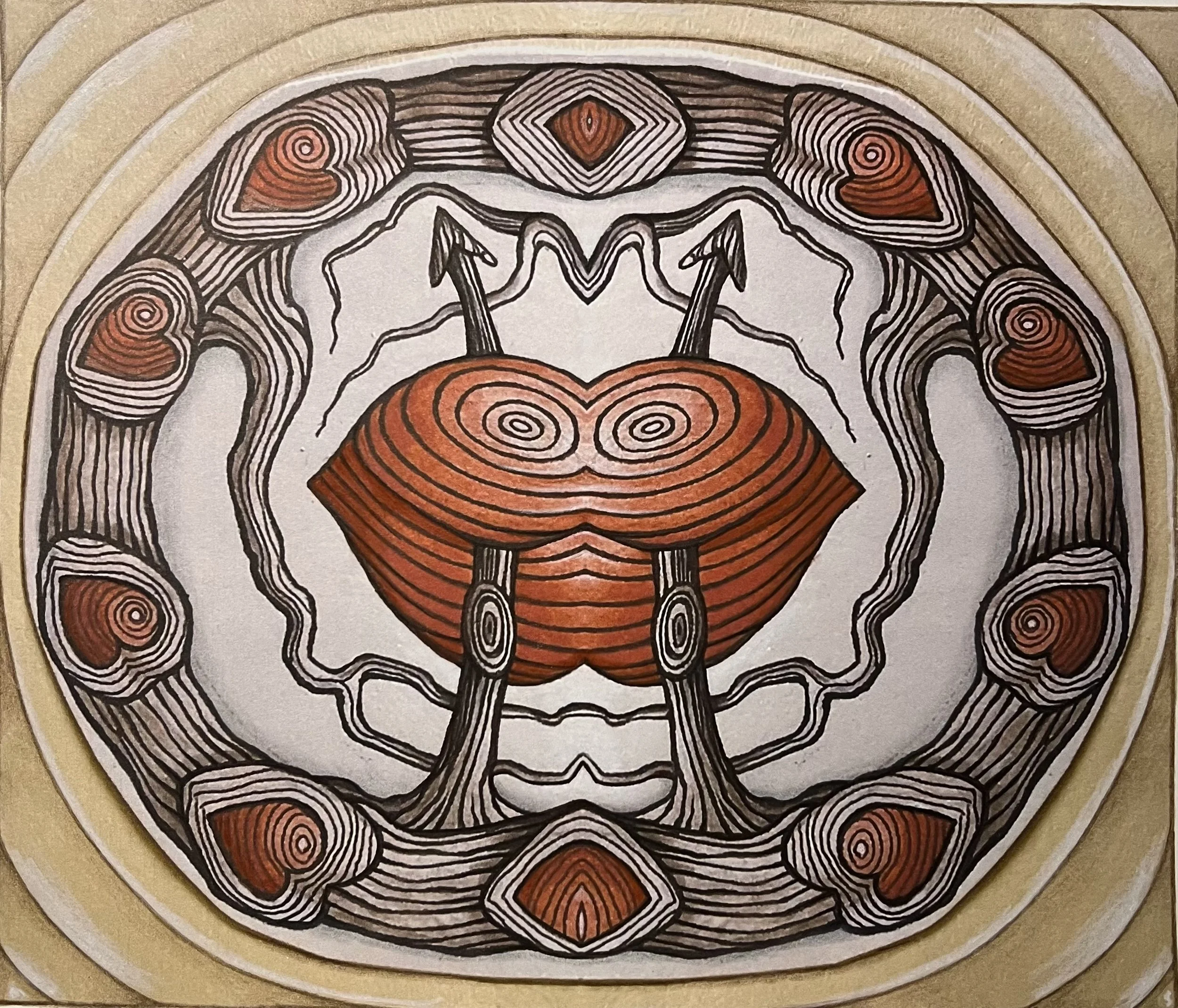 THE TORTURED LIPS OF MOTHER NATURE
ink and colored pencil
16"x14"
2026