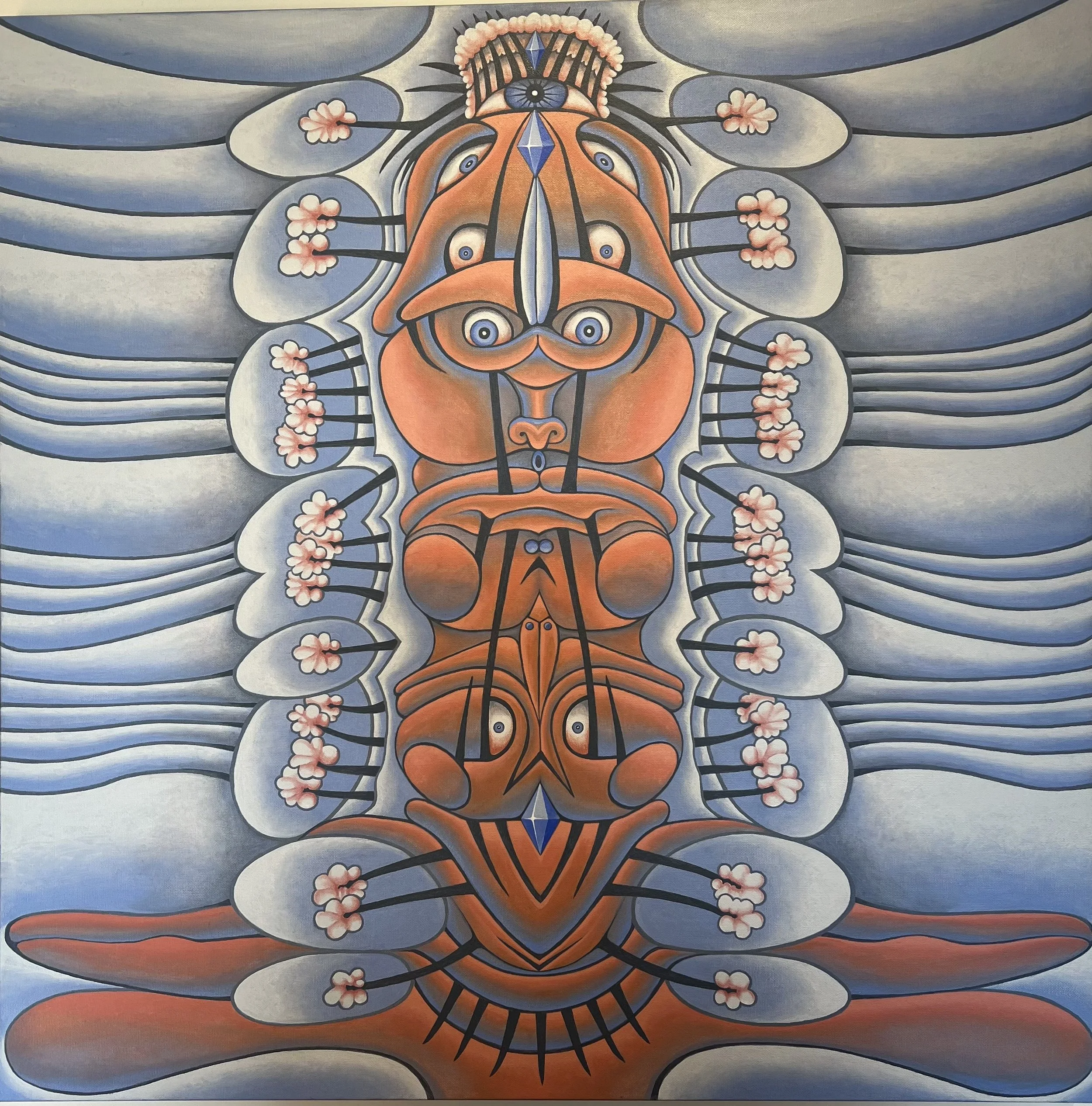 DIAMOND SUTRA SAMURAI
3'X3'
oil on canvas       2023