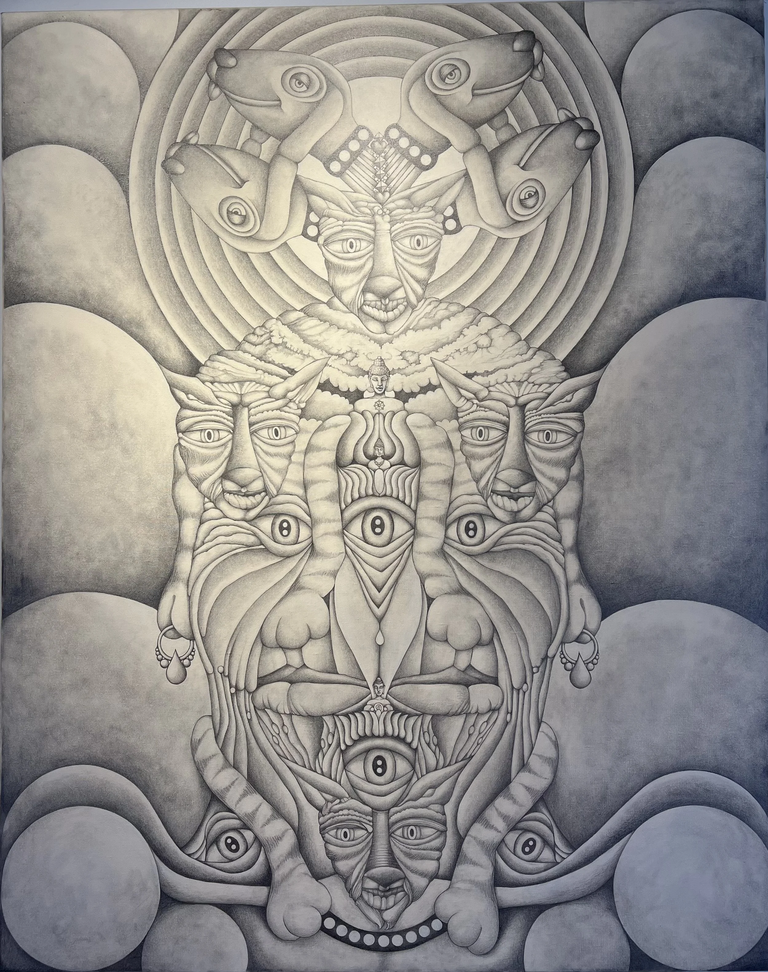 KEEPER OF THE RAINBOW BRIDGE
5'x4'
graphite on canvas   2019
