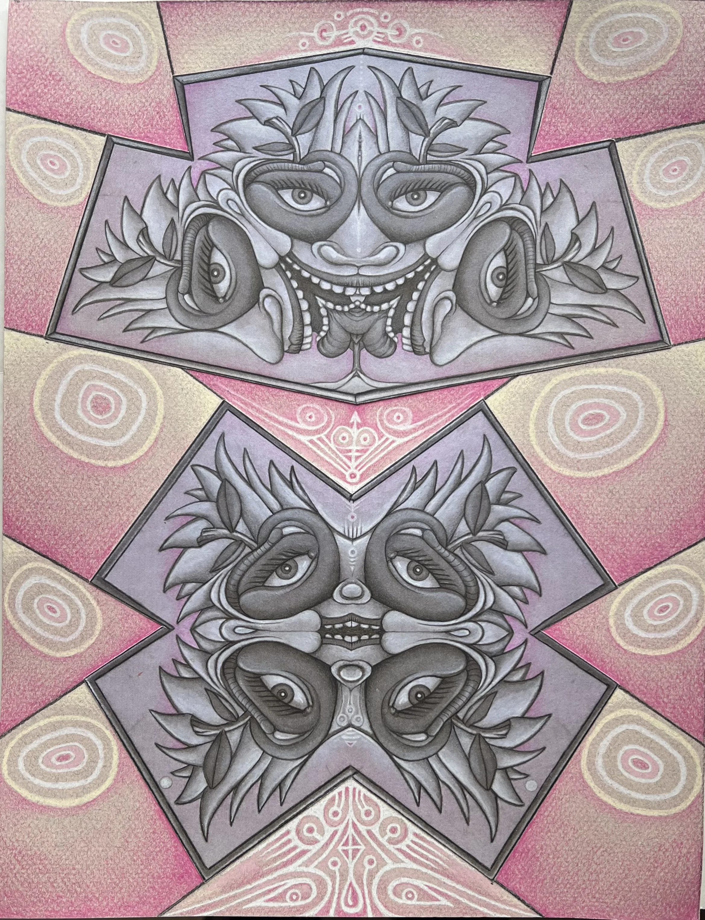 JOHNNY APPLESEED WITH SPROUTING CHILD
mixed media collage
16"x12"
2026