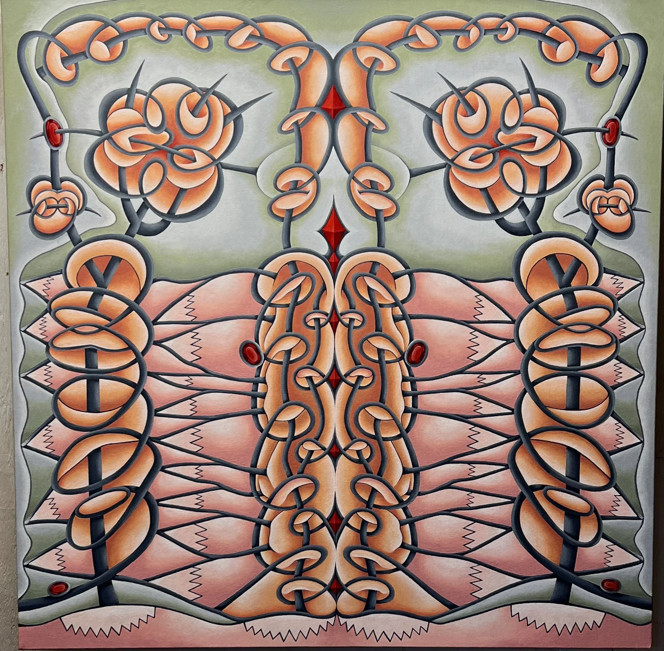 RED RUBY DROP MEDITATION
3'x3'
oil on canvas