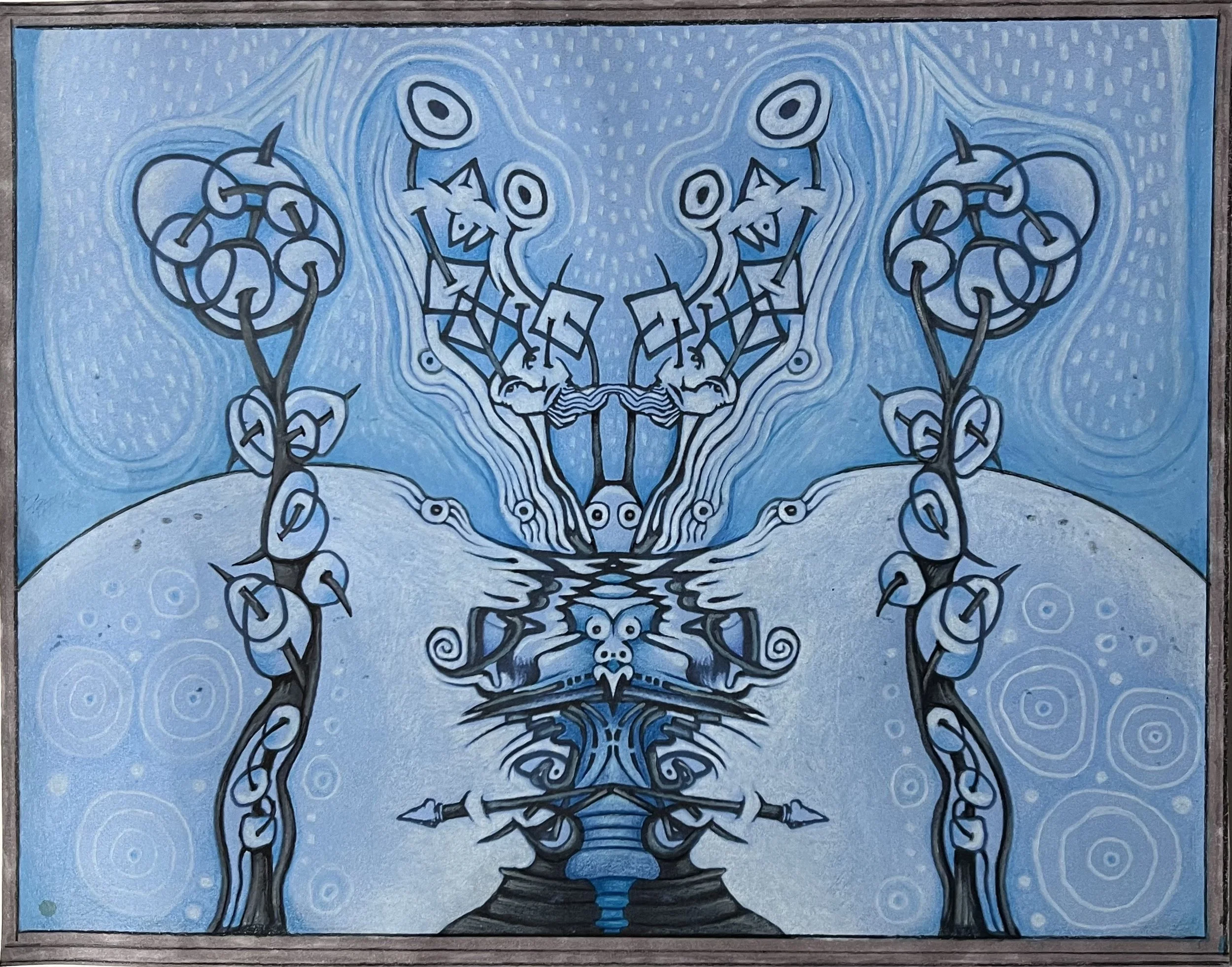 SPIRIT OF A FROZEN CREEK
ink and. colored pencil
18"x16"
2025