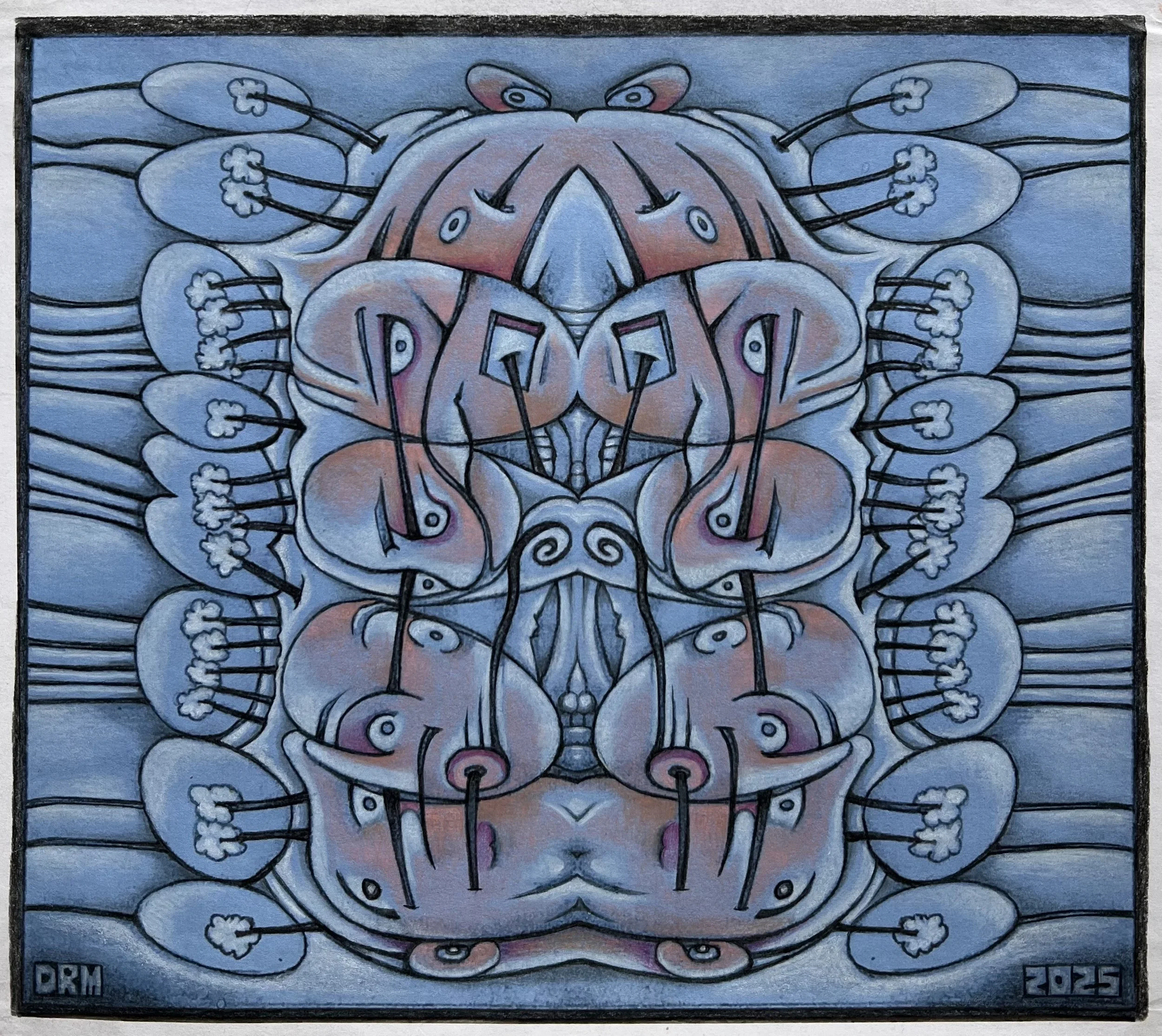 DEPENDENT ORIGINATION
ink and colored pencil
16"x17"        2025