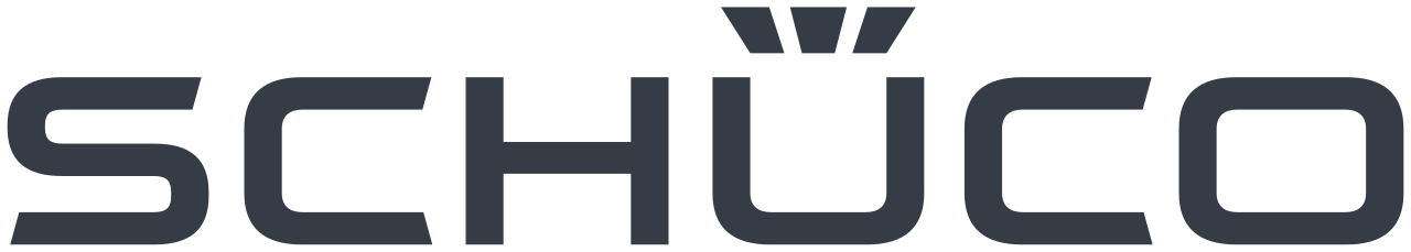 Close-up of the SCHÜCO logo in bold letters with the umlaut accent over the 'U'.