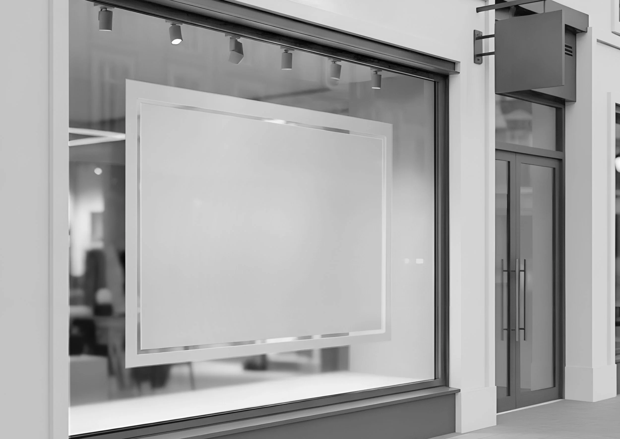 A window with a synthetic on it. 