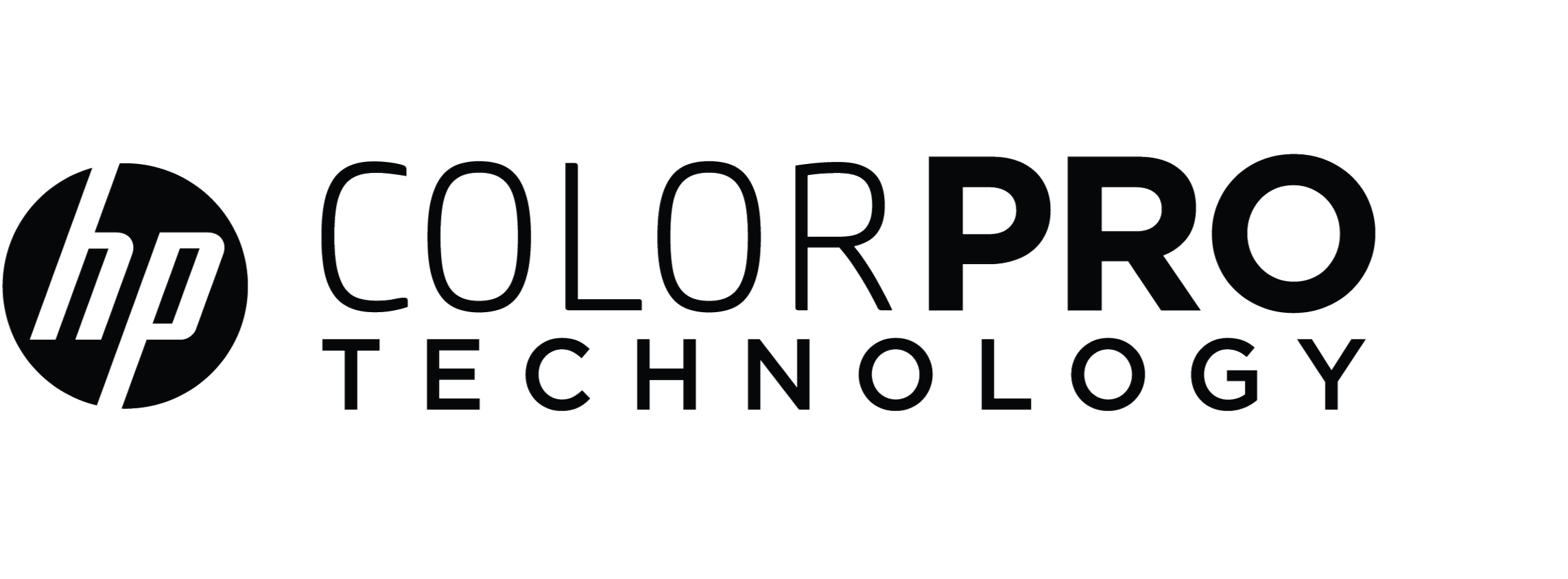 HP ColorPro Technology logo with a circular emblem and the words 'ColorPro Technology' in black text.