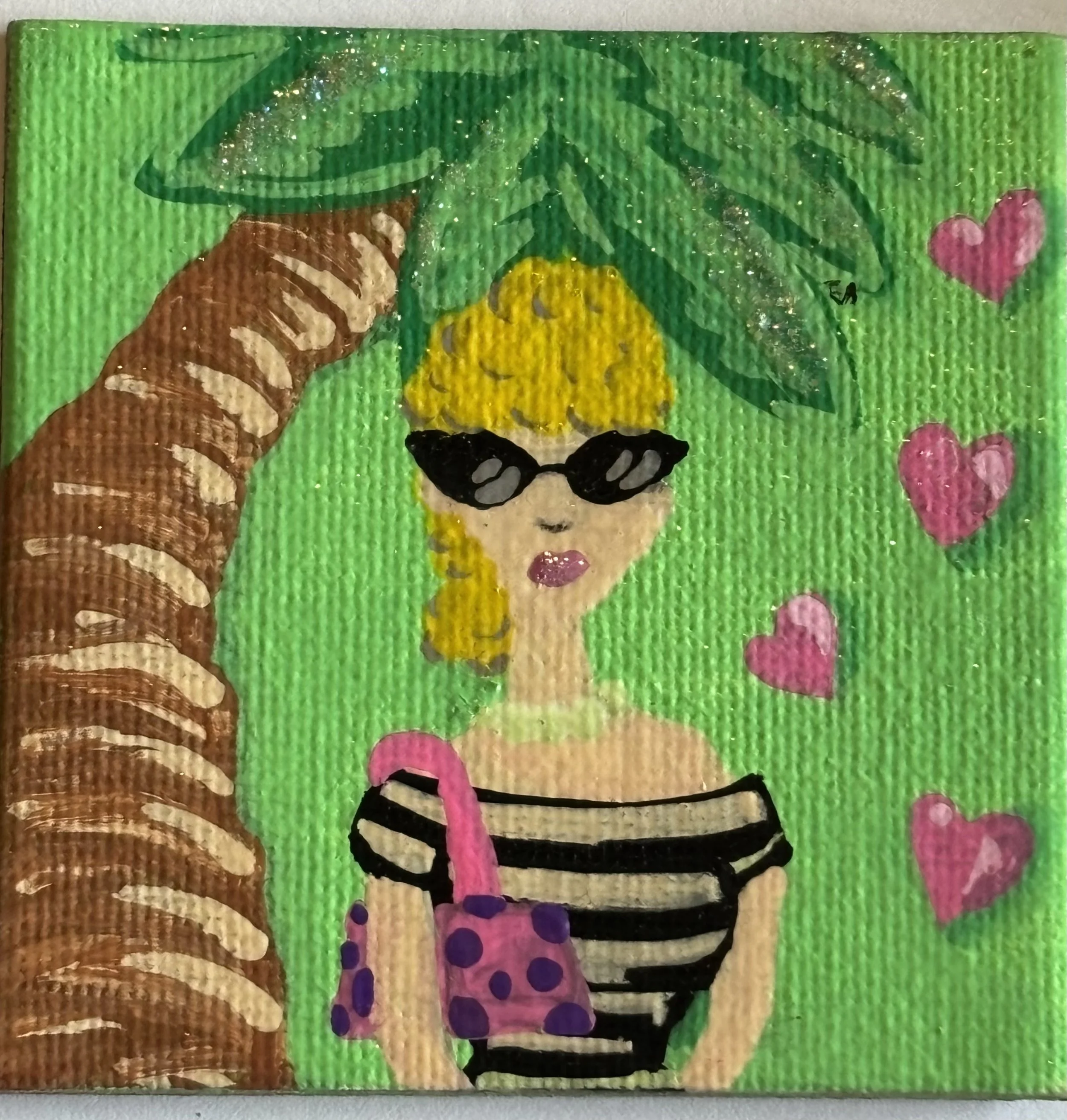 Handpainted Mini Canvas Magnet