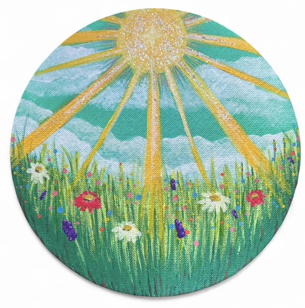 Hand-painted 6 Inch Round Magnetic Canvas