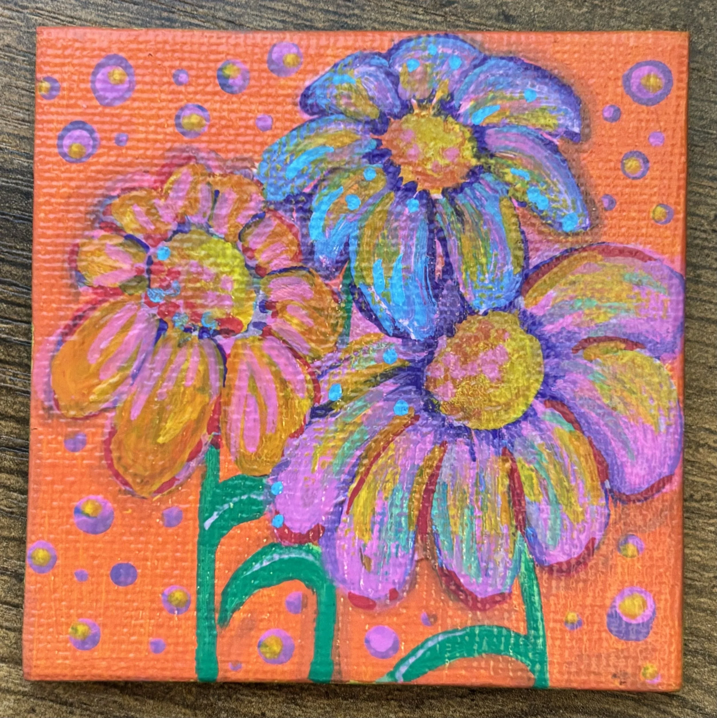Handpainted Mini Canvas Magnet