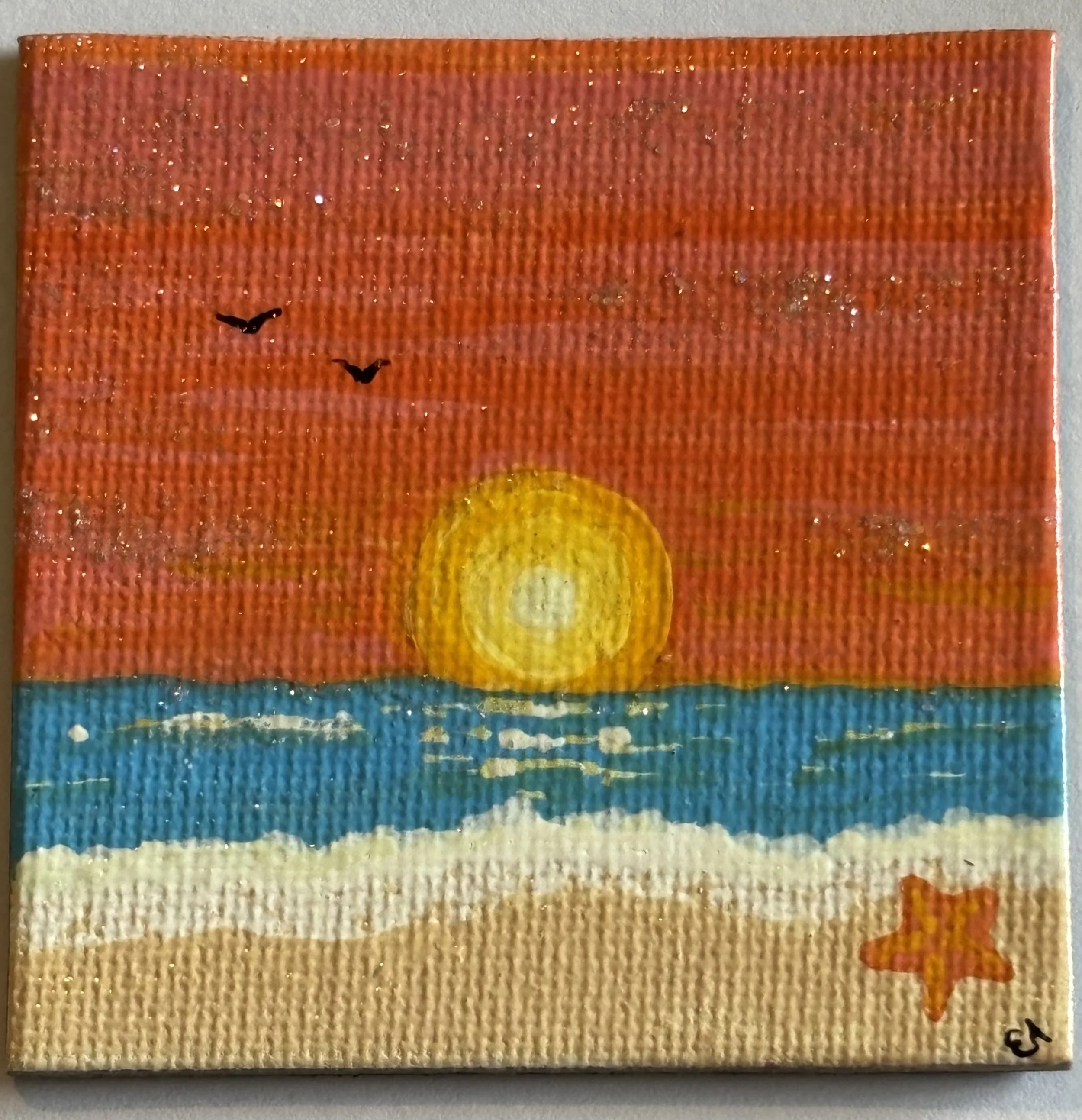 Handpainted Mini Canvas Magnet