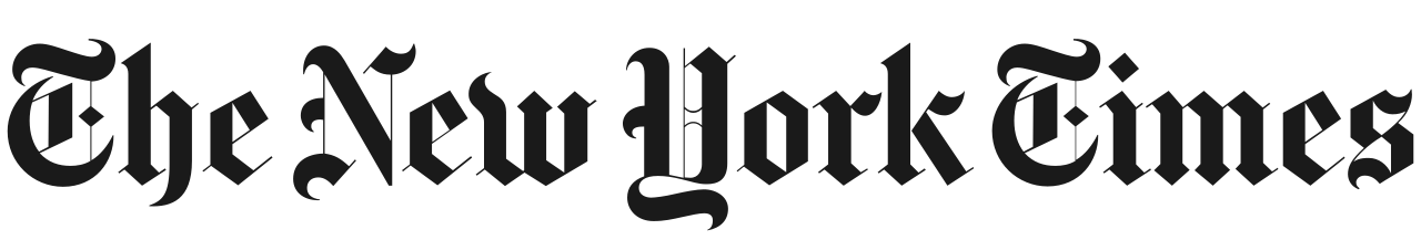 Logo of The New York Times with black text on a transparent background.