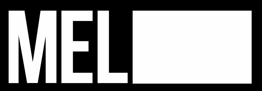 Close-up of the word 'MELT' in bold black and white lettering.