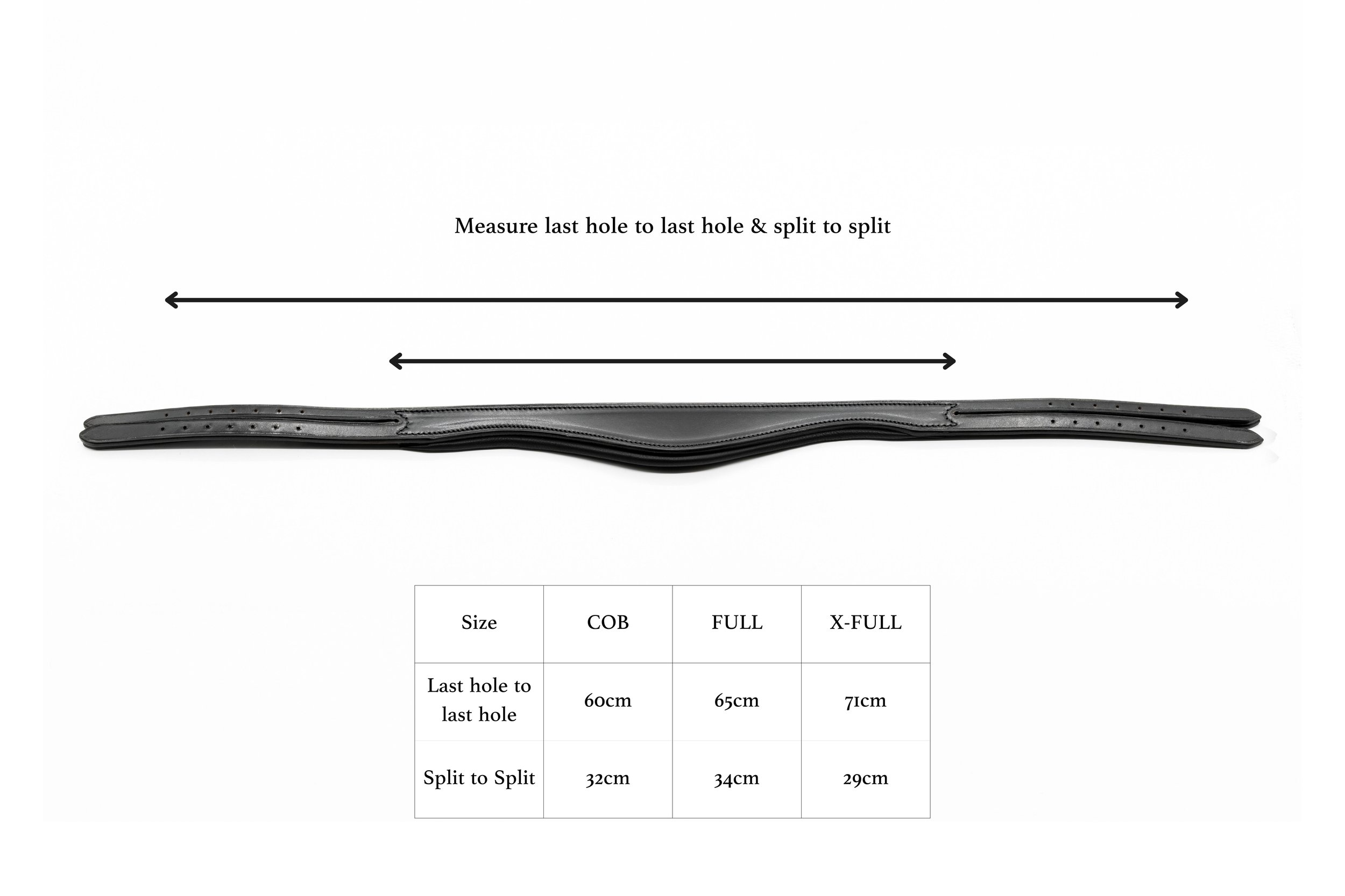 Equine headpiece measurement instructions and a size comparison chart from Kate Negus