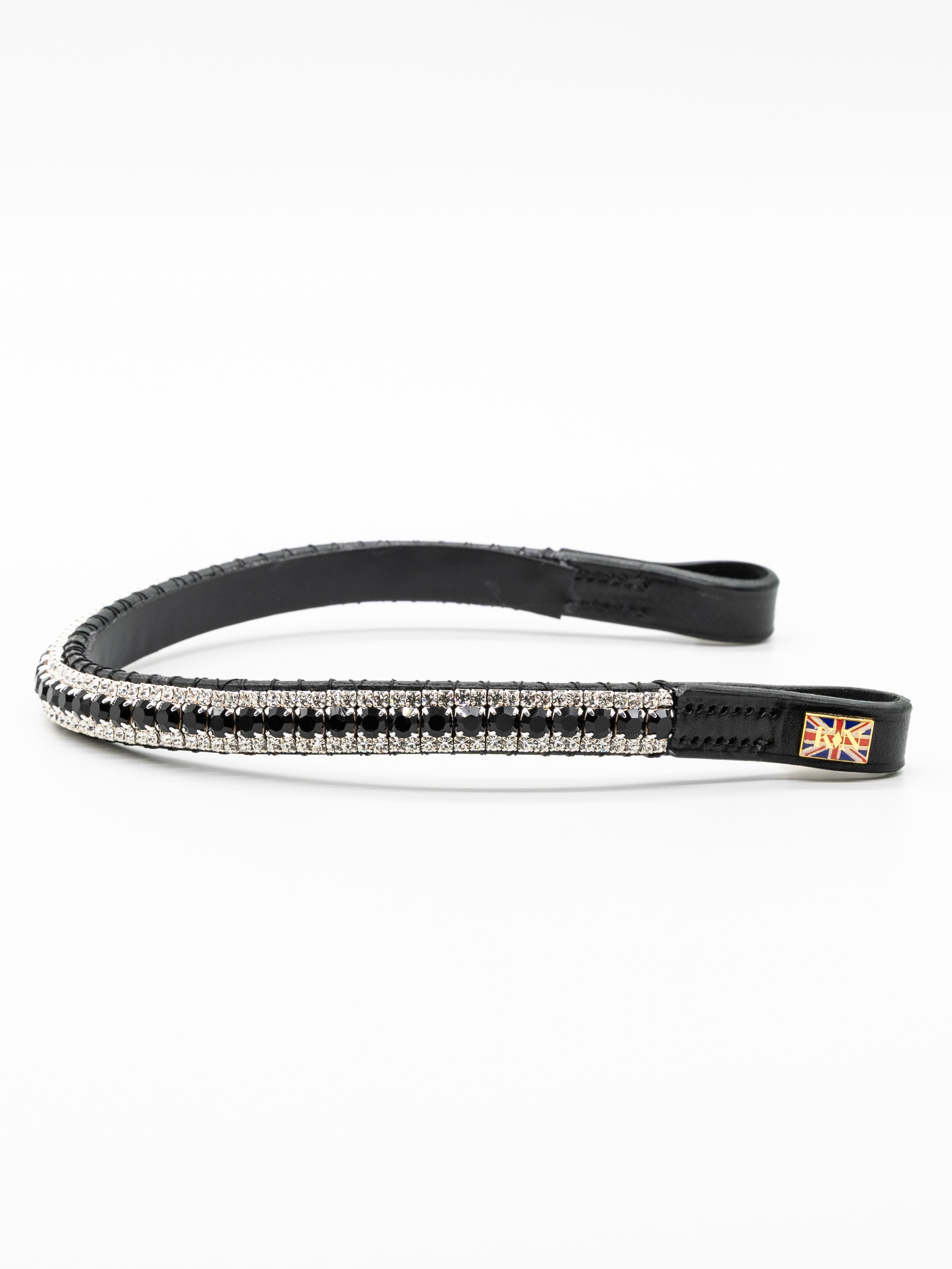 Narrow Crystal  Browband - Clear, Black, Clear