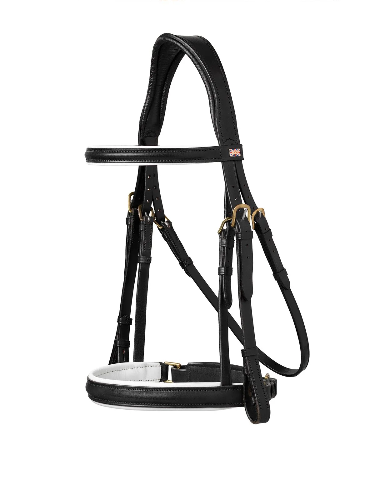 Padded White lined Pull-back Cavesson Bridle