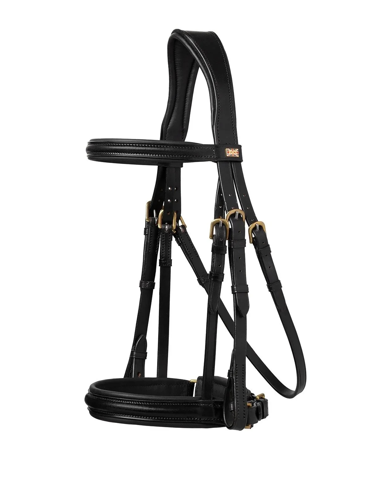 Padded Leather lined Pull-back Cavesson Bridle